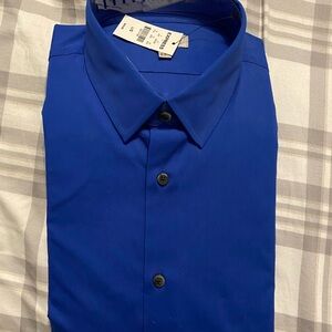 Express Blue Dress Shirt Classic Collar